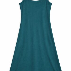 Teal Ribbed Spaghetti Strap Dress