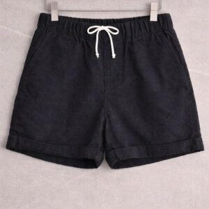 Black Casual Cotton Shorts