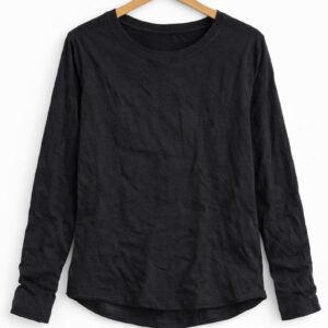 Black Solid Full Sleeve Basic Top