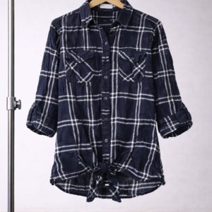 Navy Check Casual Shirt for Women