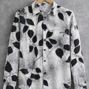Monochrome Leaf Print Shirt
