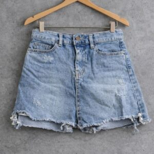 Distressed Denim Mini Skirt