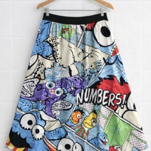 Comic Pop Print Flared Skirt
