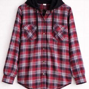 Red Check Hooded Shirt