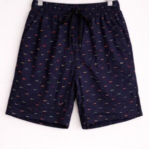 Navy Micro Print Lounge Shorts