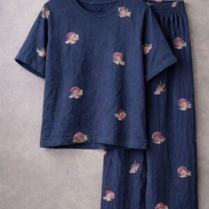 Floral Print Lounge Co-Ord Set Half Tshirt Full paint
