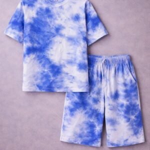 Cloud Wash Tie-Dye Lounge Set Half Tshrit and Short