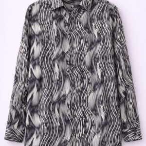 Monochrome Wave Print Shirt