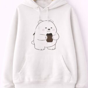 Cute Bear White Hoodie