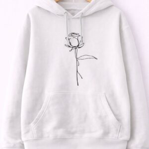 Minimal Rose Line Art Hoodie