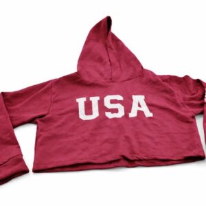 USA Printed Crop Hoodie