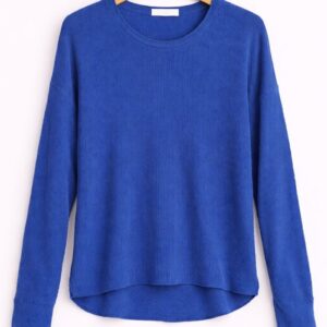 Royal Blue Textured Knit Sweater