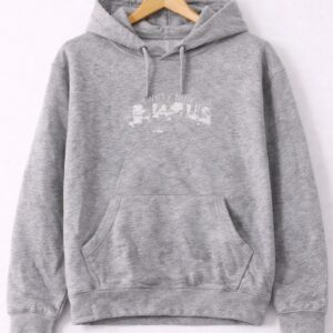 Classic Grey Printed Hoodie
