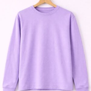 Lavender Solid Full Sleeve T-Shirt