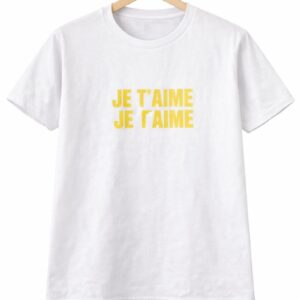 White Je T’aime Text Graphic T-Shirt