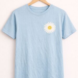 Sky Blue Daisy Printed T-Shirt