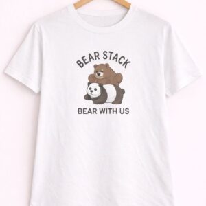 Bear Stack Graphic White T-Shirt