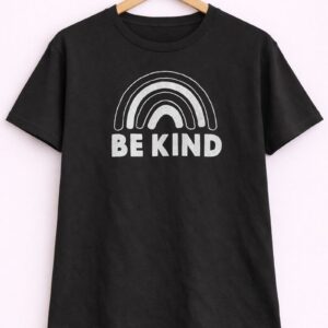 Be Kind Rainbow Graphic T-Shirt – Black