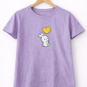 Cute Bunny Heart Graphic T-Shirt
