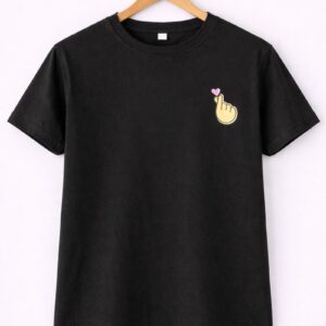 Finger Heart Black Tee