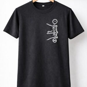 Abstract Line Art Black T-Shirt