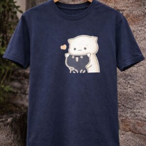 Cute Cat Hug Graphic T-Shirt