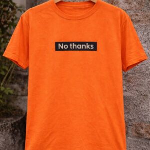 No Thanks Text Print T-Shirt