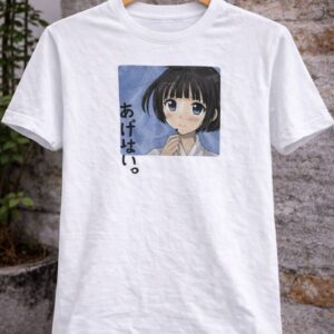 Cute Anime Print White T-Shirt