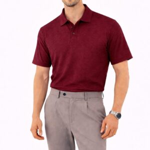 Premium Wave Texture Polo Wine