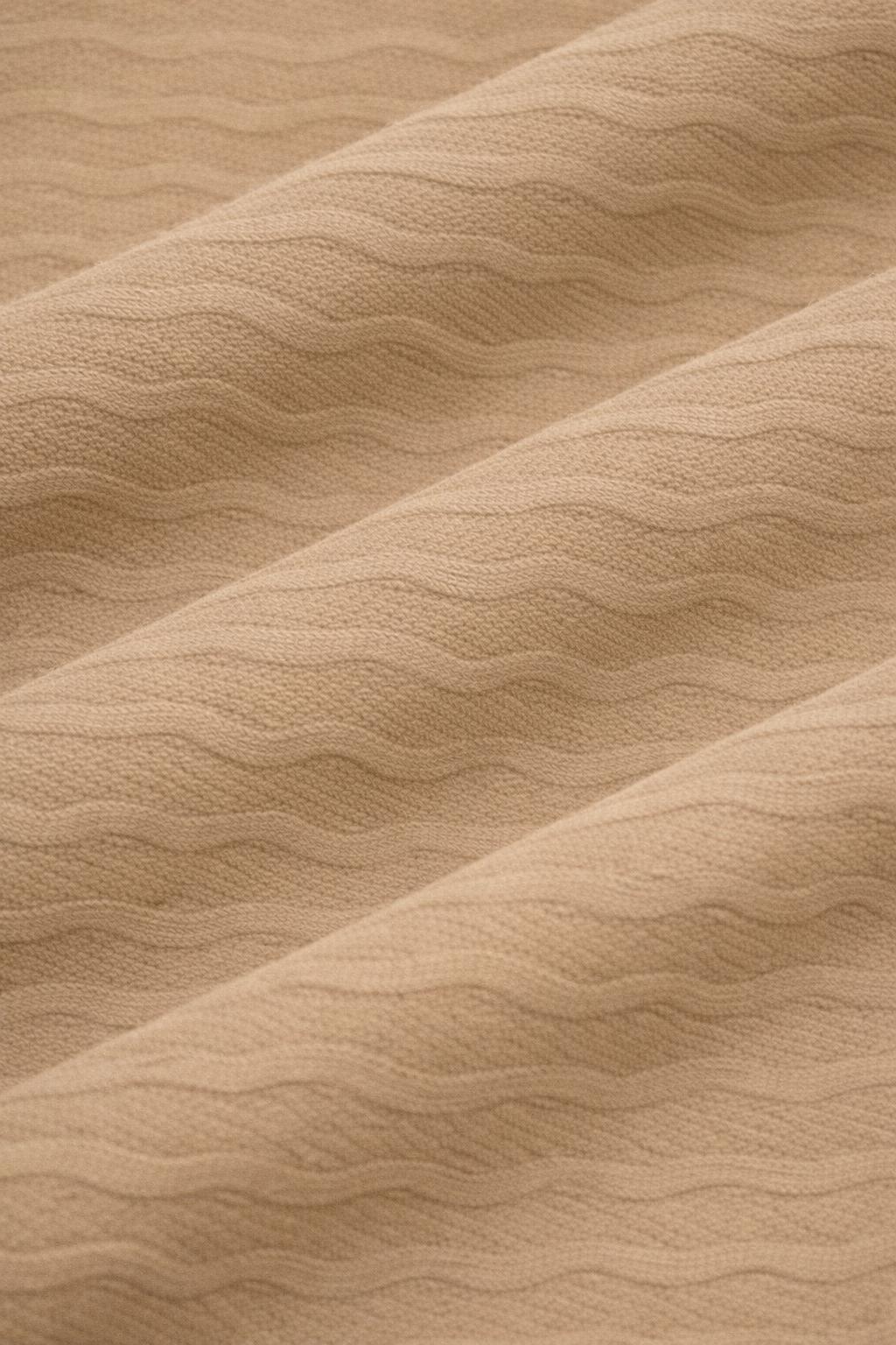 Premium Wave Texture Polo Beige Classic - Image 4