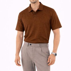 Premium Wave Texture Polo Brown choco