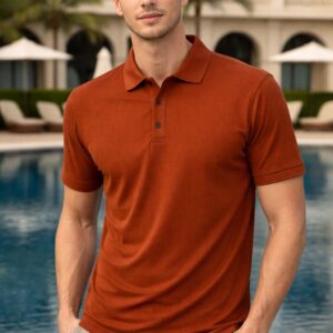 Elite Textured Polo Rust