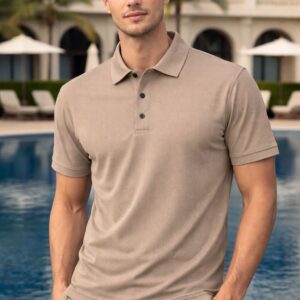 Elite Textured Polo Beige