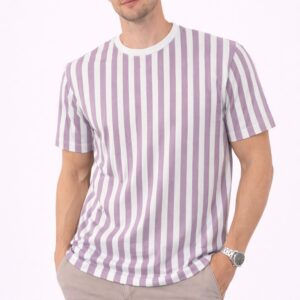 Monarch Pastel Strip Lavender Tee