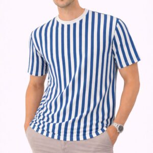Monarch Pastel Strip Blue Tee