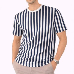 Monarch Pastel Strip Black Tee