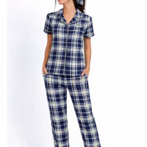 Silver Plaid Pajama Set