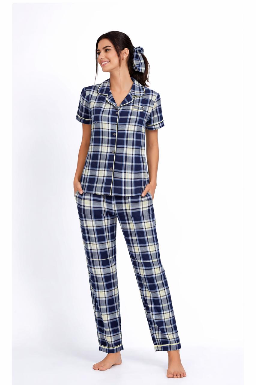Silver Plaid Pajama Set