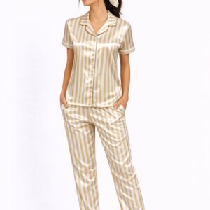 Luxe Stripe Satin Pajama Set